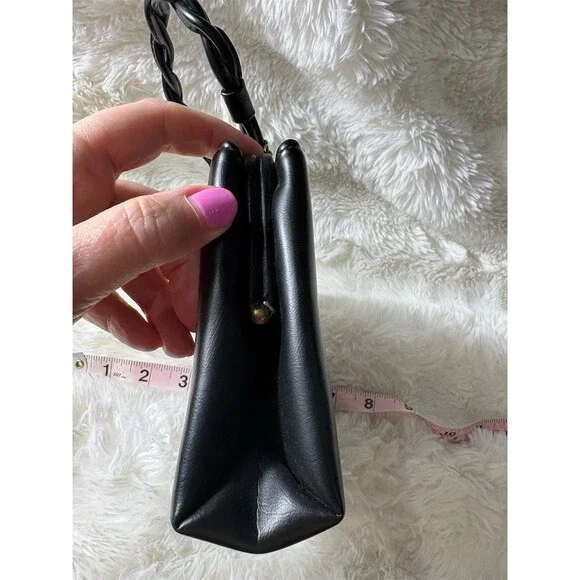 Harry Levine Vintage Handbag Purse Womens Small Black Gold Clasp Coin - Picture 5 of 10